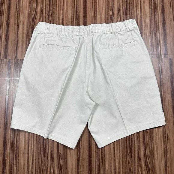 ASOS Design Beige Pleated Shorts Mens Size 34 x 7.5" Inseam Button Fly - Picture 8 of 11